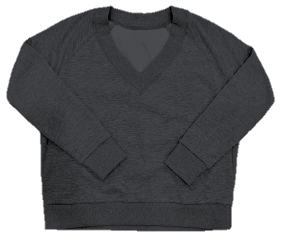 SUZETTE V Neck Cloud Sweatshirt IN BLACK