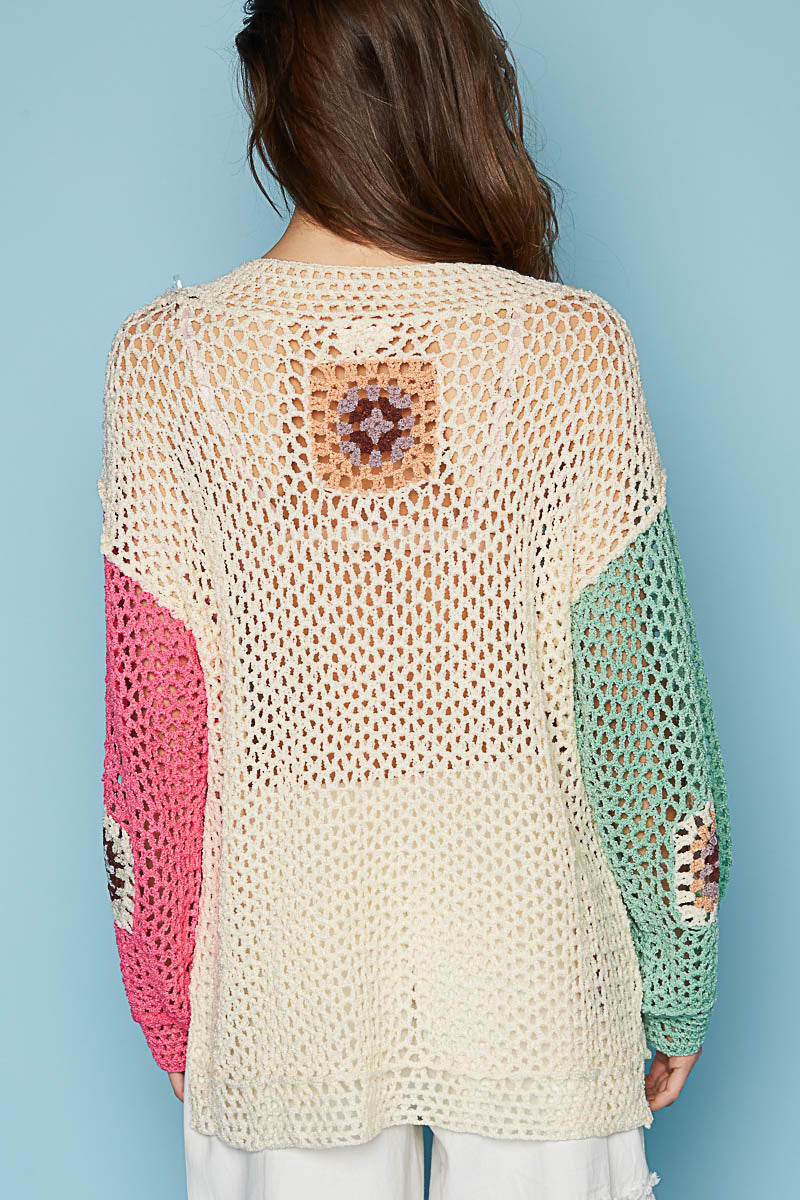 GRANNY SQUARE COLOR BLOCK TOP