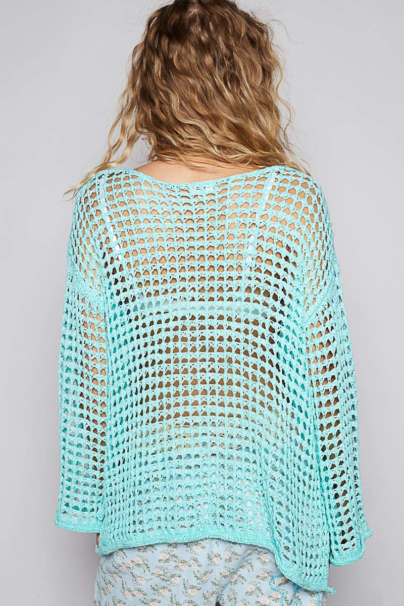 AQUA BLUE COCHET TOP