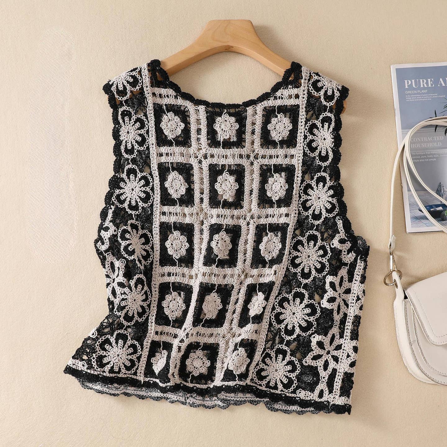 Crochet Vintage Bohemian Vest IN BLACK O/S