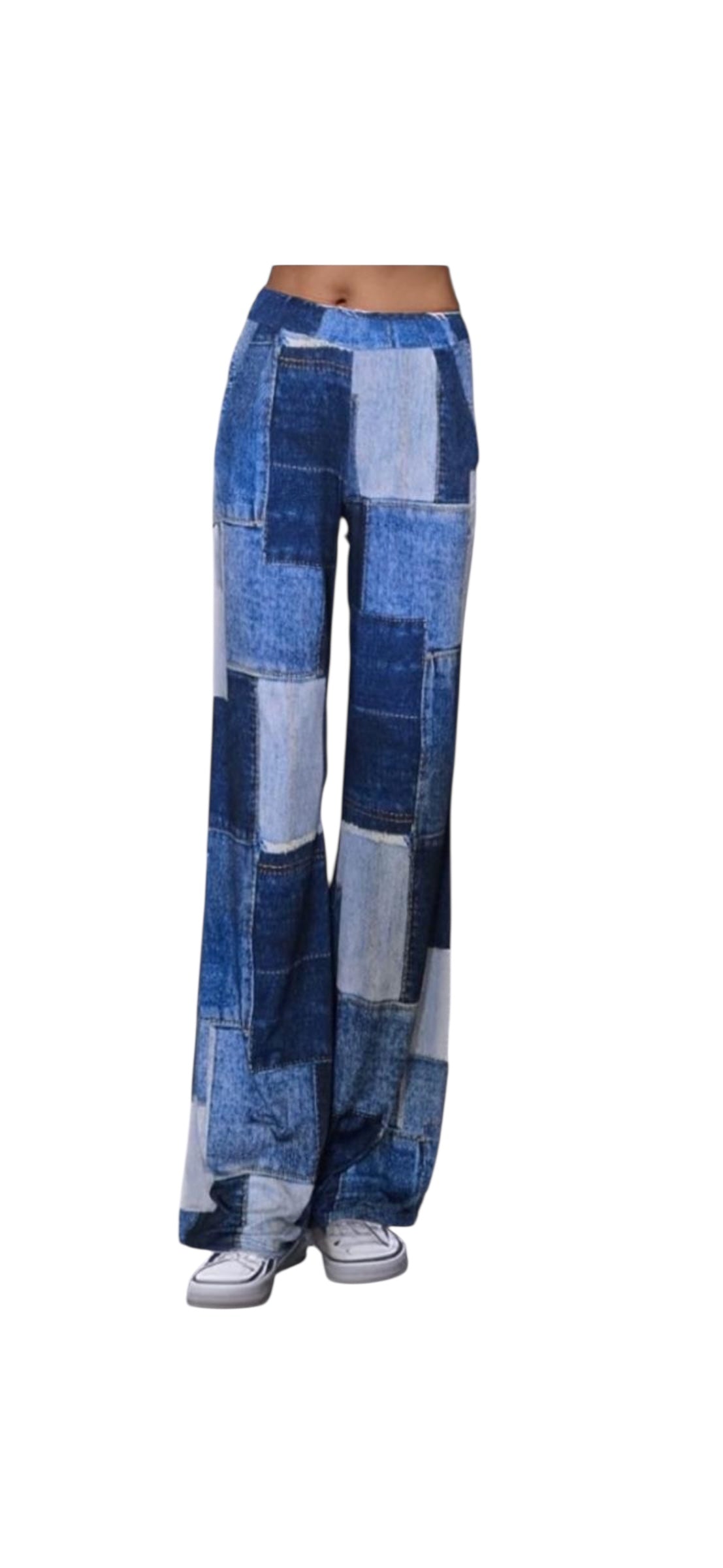 VAVA ANOUK PANTS IN DENIM PATCHWORK