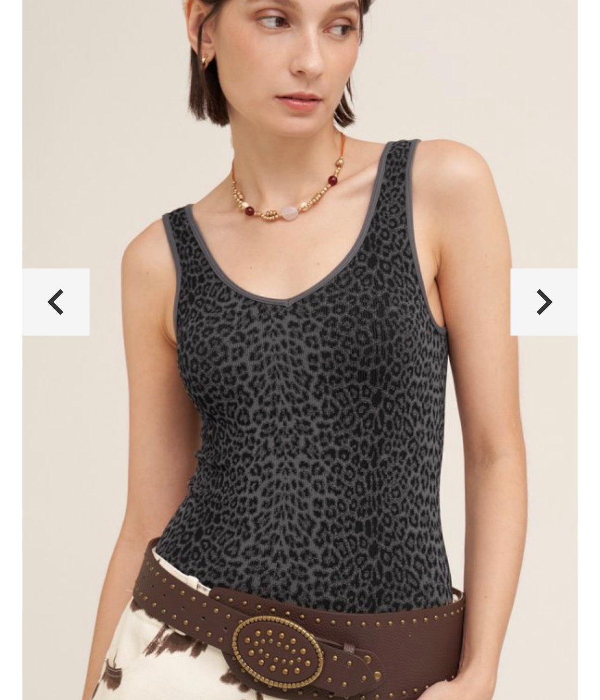 Nikki BIKI REVERSIBLE, LEOPARD TANK TOP