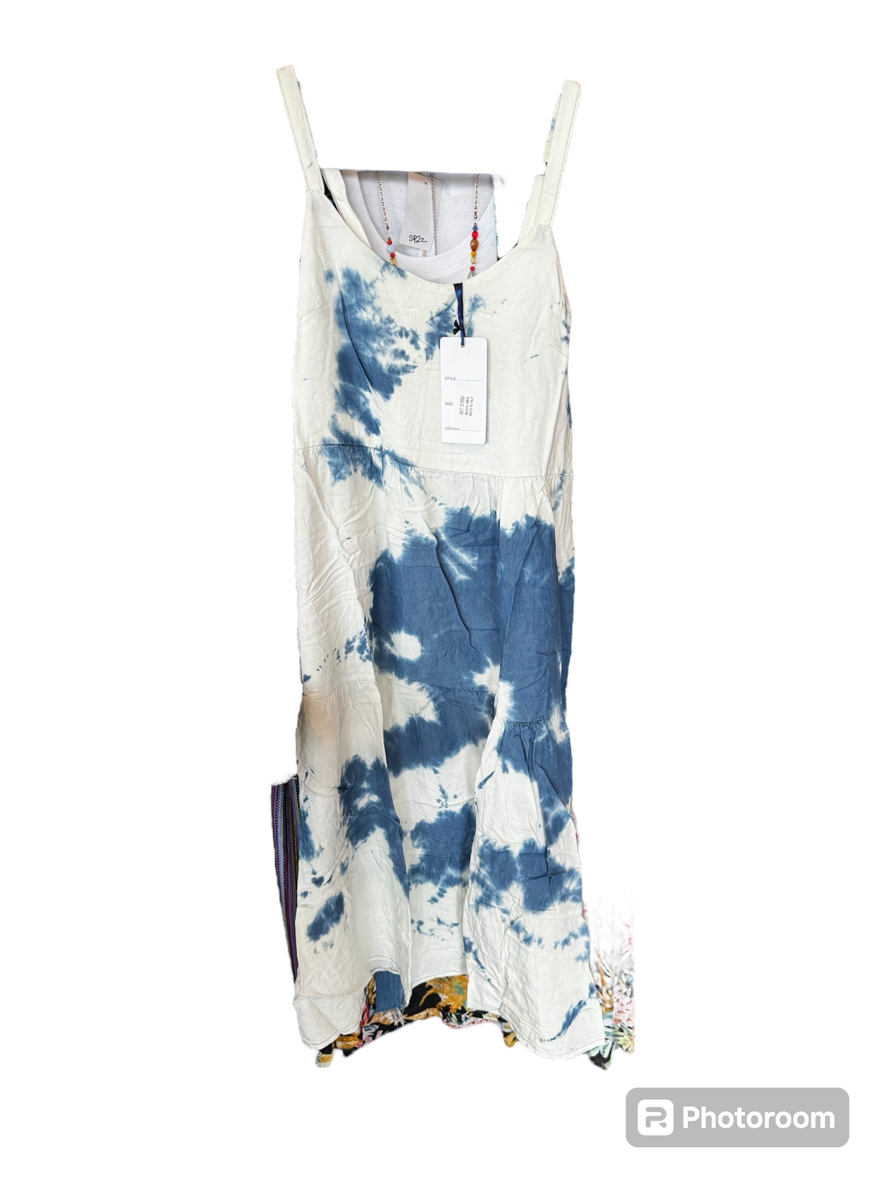 TYE DYE DRESS BLUE/WHITE Over The Edge Apparel TYE DYE DRESS BLUE/WHITE Over The Edge Apparel
