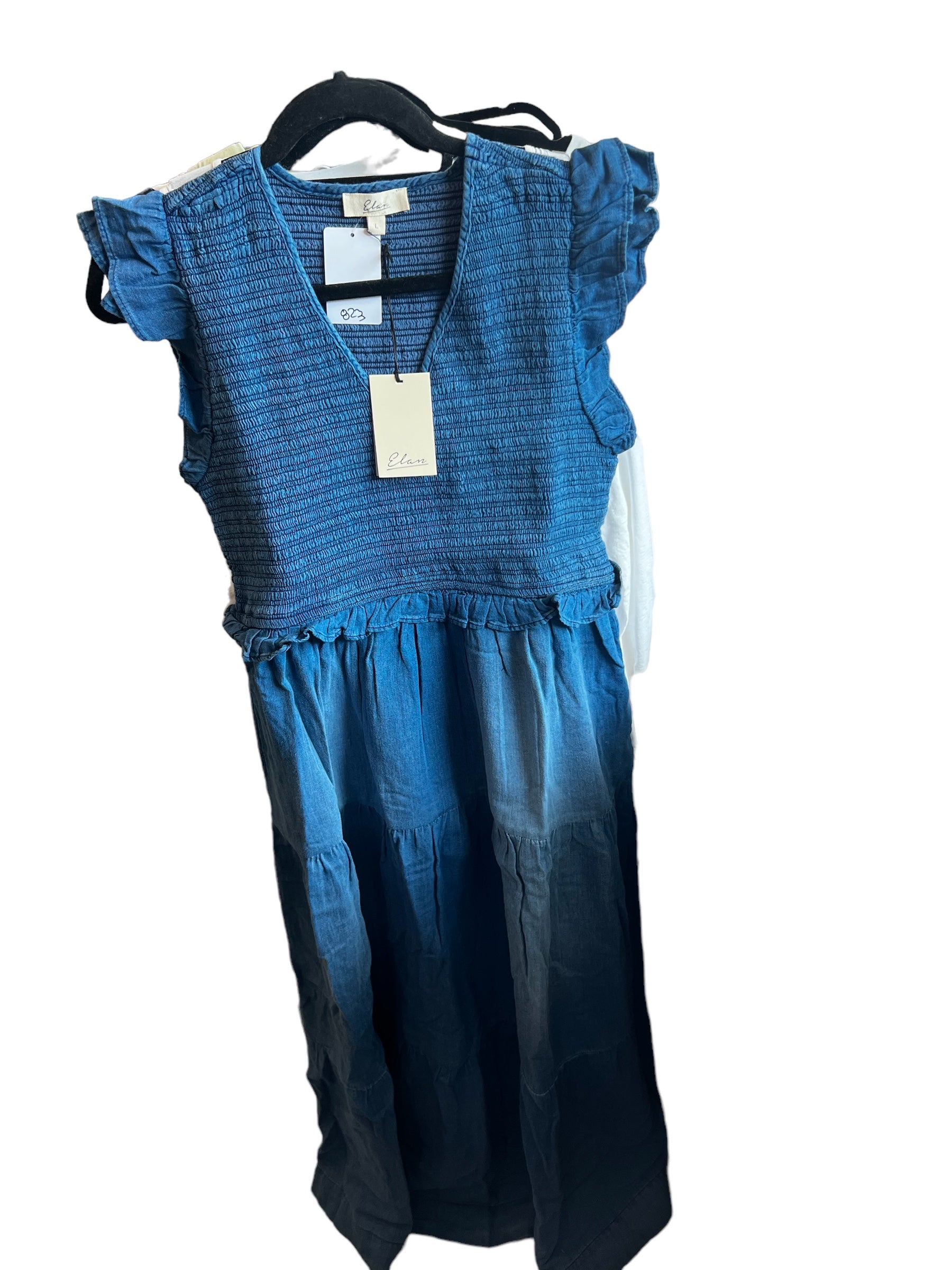 ELAN F23 INDIGO MIDI vneck dress Over The Edge Apparel ELAN F23 INDIGO MIDI vneck dress Over The Edge Apparel