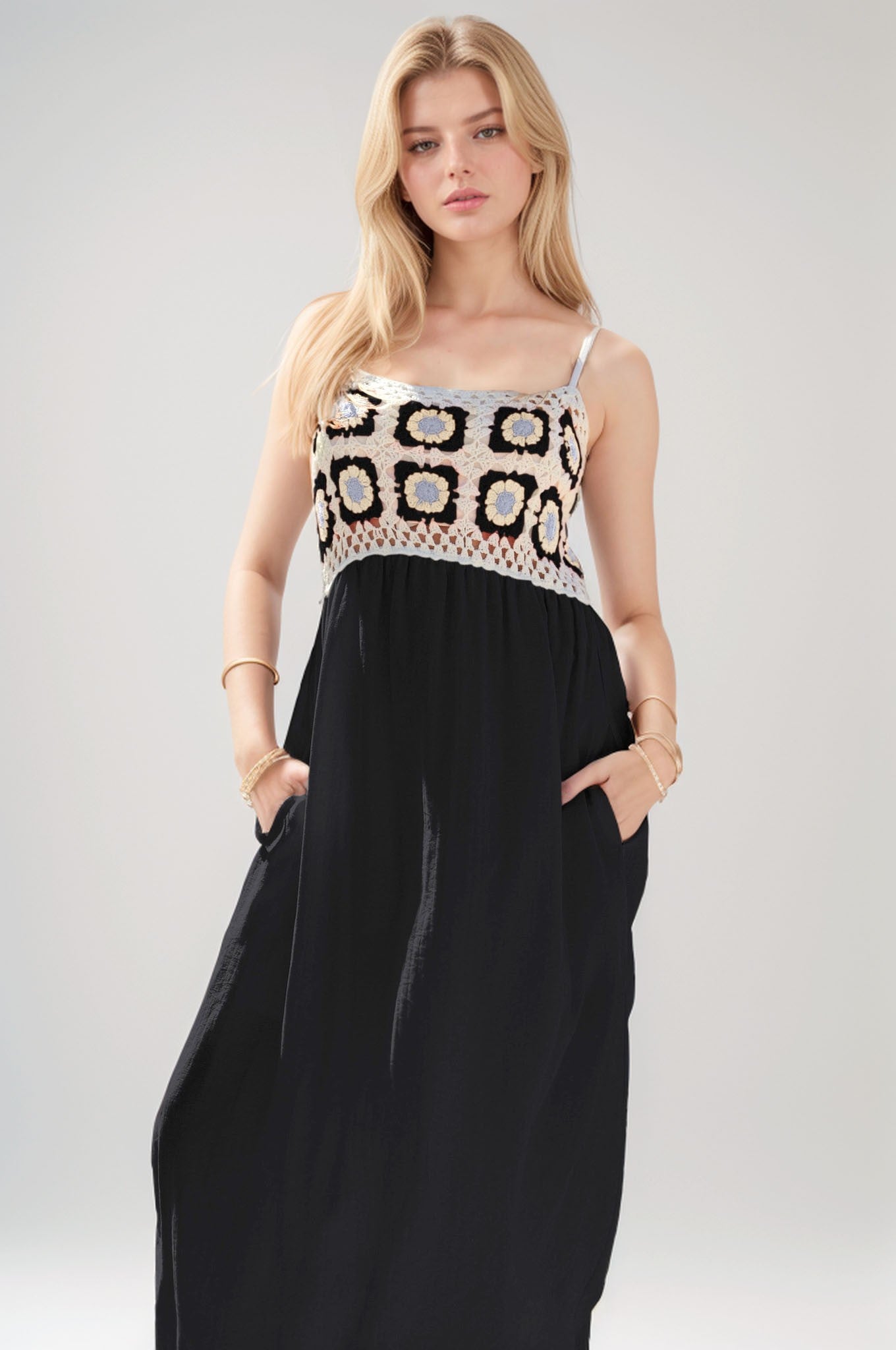 CROCHET MAXI DRESS IN BLACK – Over The Edge Apparel
