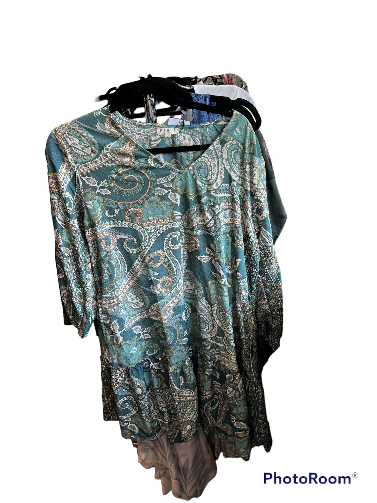 SHORT DRESS IN GREEN PRINT
