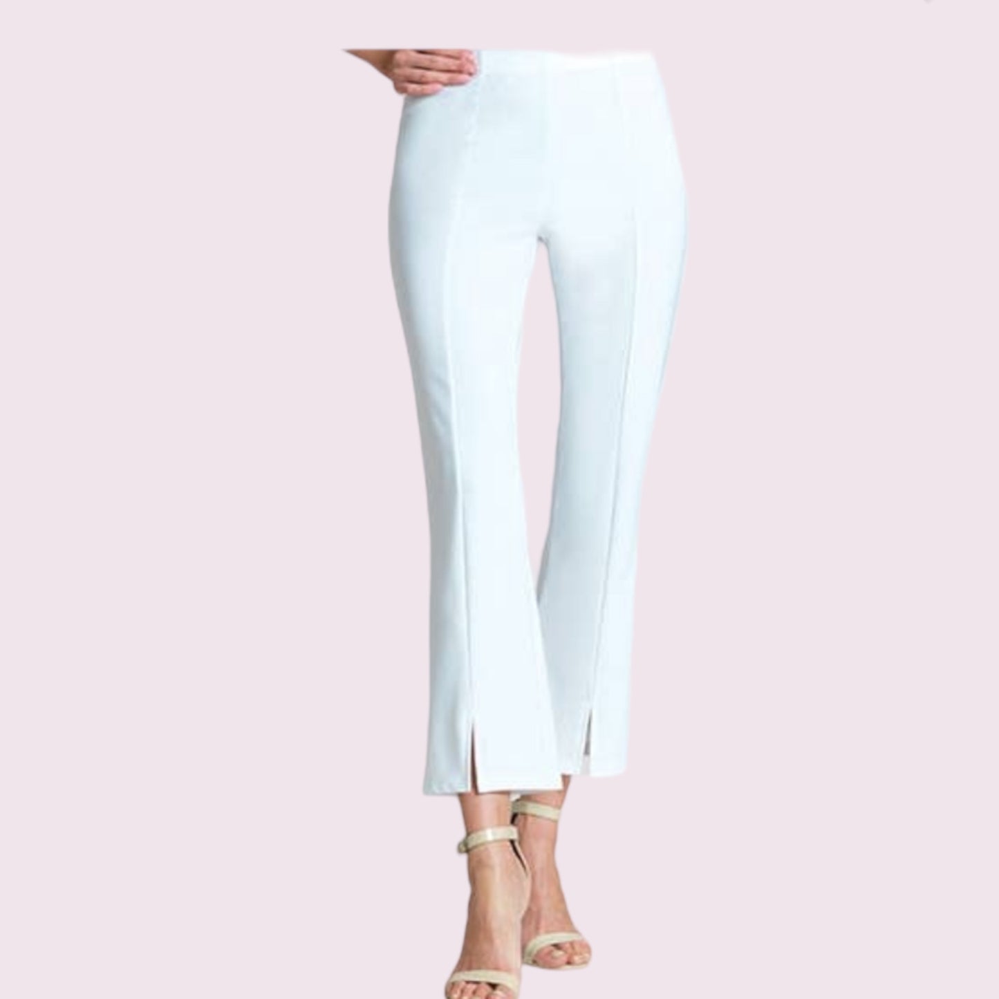 CLARA SUNWOO WHITE ANKLE SLIT PANT