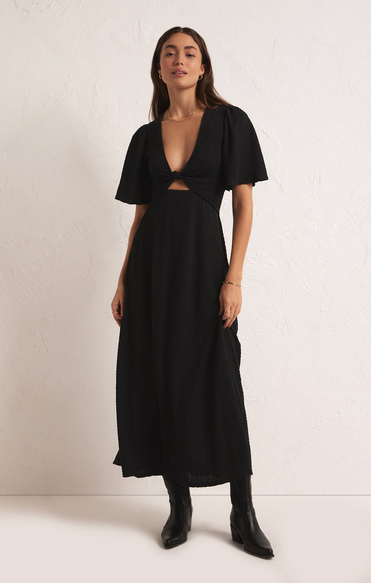 Z SUPPLY Mavis Midi Dress IN BLACK Z SUPPLY Mavis Midi Dress IN BLACK
