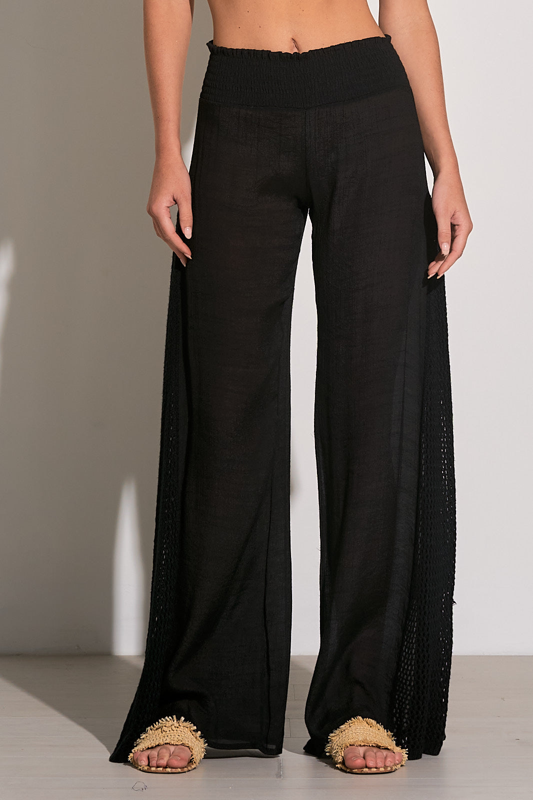 ELAN SP24 Pants w/ Crochet BLACK