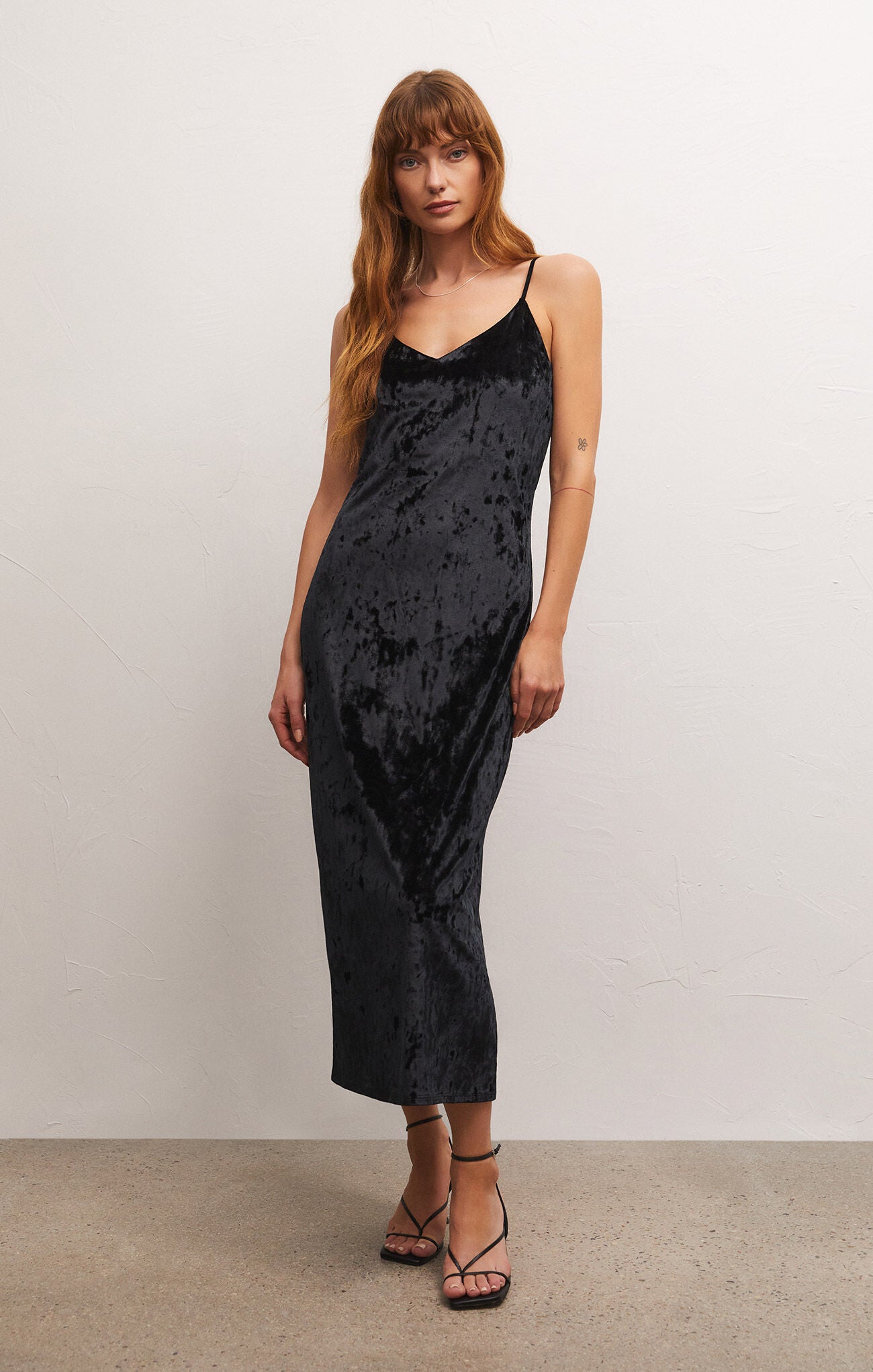 Z SUPPLY Selina Crushed Velvet Dress Black