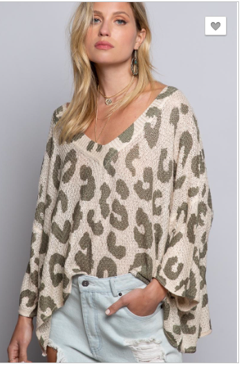 LEOPARD PRINT RELAXED FIT TOP