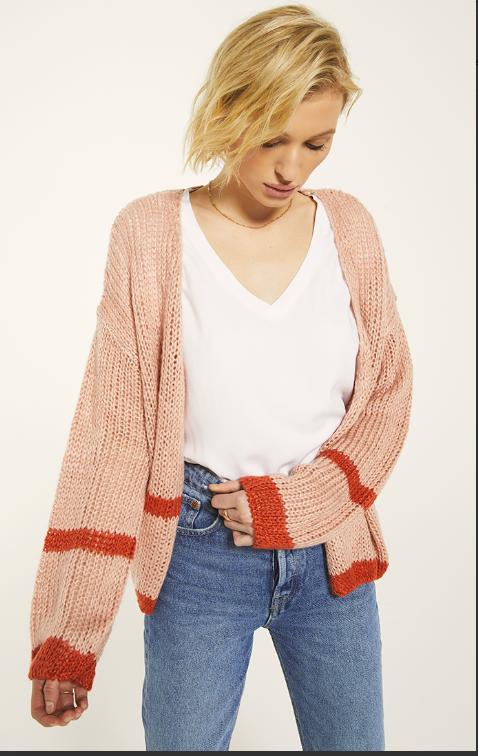 RAG POETS REGENTS SWEATER IN PALE PINK