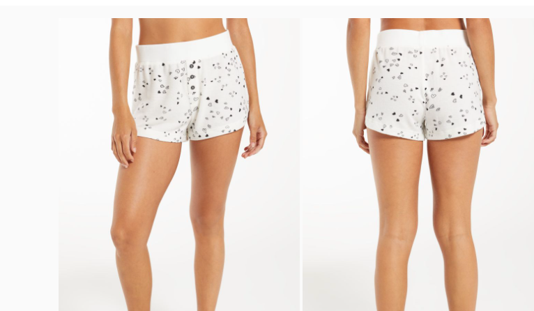 Z SUPPLY BRUNCH HEART SHORT IN VANILLA ICE