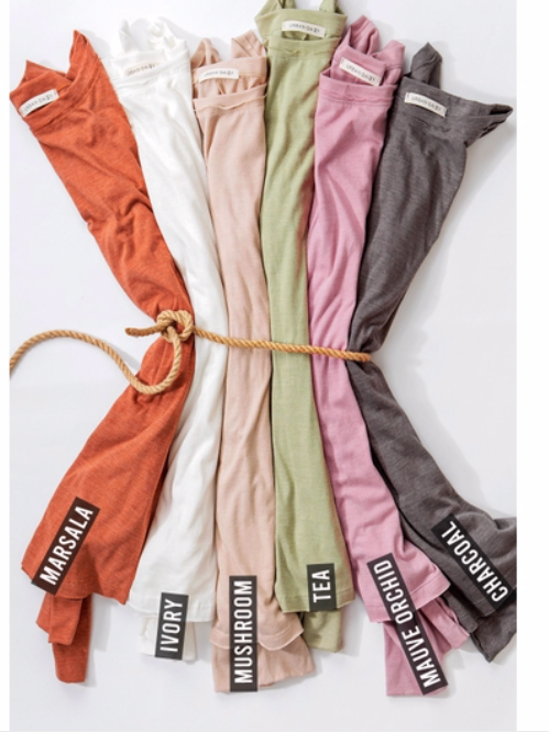 TRI-BLEND ROW EDGE BASIC OVERSIZE TUNIC TOP IN WHITE