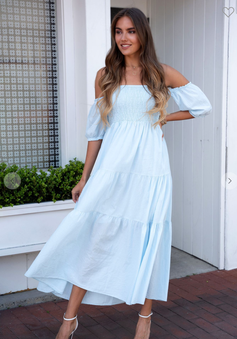 OFF SHOULDER SHORT SLEEVE FRINGE BLOCK LAYER DRESS IN SKY BLUE