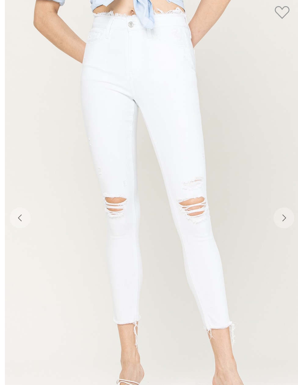 VERVET MID RISE FRAYED WAISTBAND & HEM CROP SKINNY