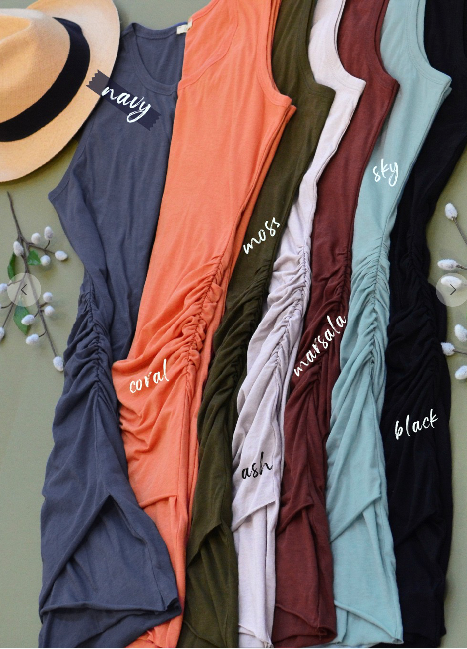 SLEEVELESS t-shirt DRESS IN BLACK