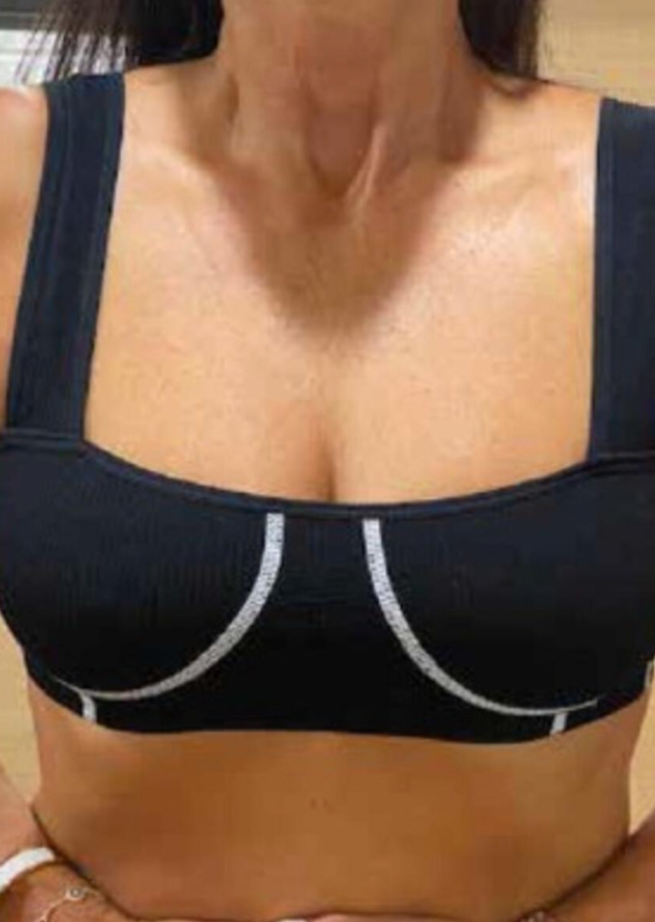 SUZETTE Ribbed Contrast Brami IN BLACK, CHOC, BEIGE AND WHITE