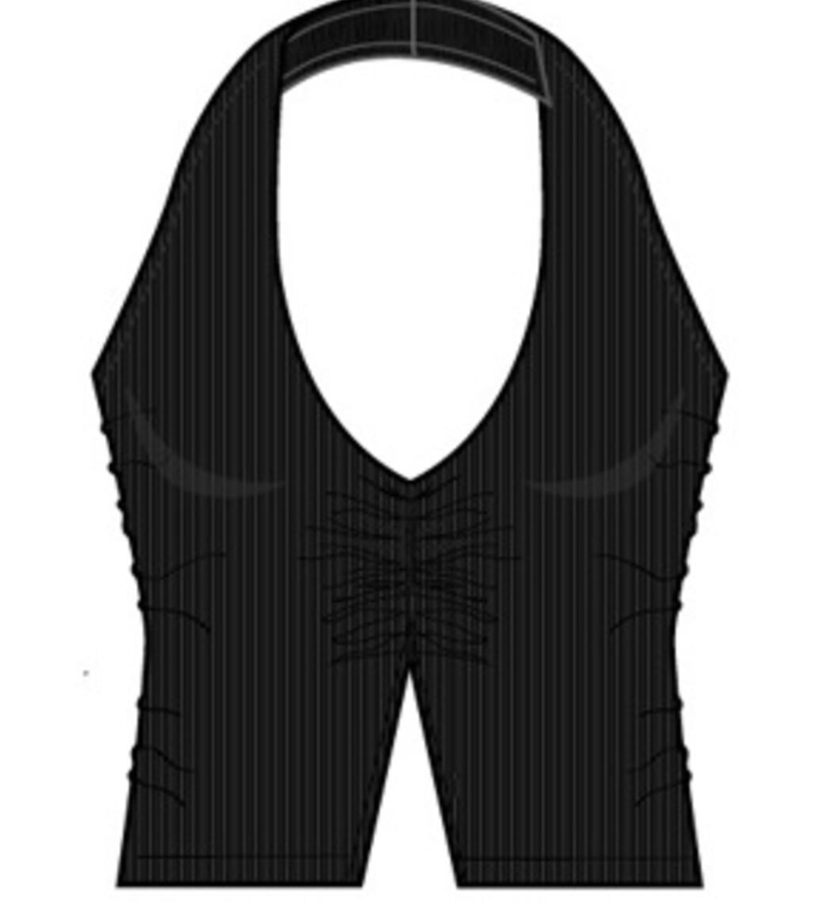 SUZETTE Sleeveless Rib Halter Rouching Front IN BLACK AND WHITE