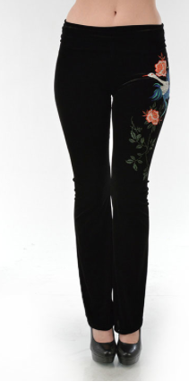 VELVET EMBROIDERY PANTS