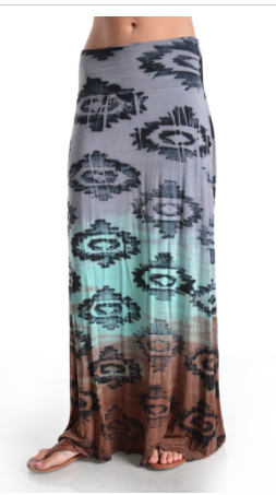 TYE DYE MULTI PRINT MAXI SKIRT RN9579
