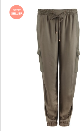 Soft Cargo Pant With Elstci Waist Band And Side Pockets IN KHAKI