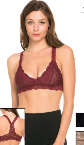 LACE RACERBACK BRALETTE IN BEIGE, BLACK TEAL, MAUVE, BLUE, OLIVE AND WHITE