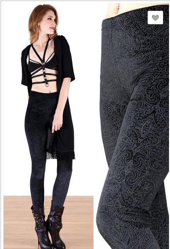 VICTORIAN BLACK VELVET LEGGING ONE SIZE