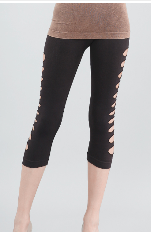 NIKIBIKI Vintage Side Cut Out Cropped Leggings ONE SIZE