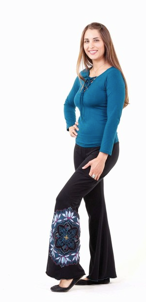 Infinite Lotus Mandala Cotton/Lycra Wendy Yoga Pants