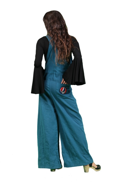 Shakedown Cotton Wide Leg Overalls With 5 GD Embroidered Patches