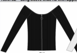 SUZETTE LONG SLEEVE WIDE RIB WITH ZIPPER FRONT