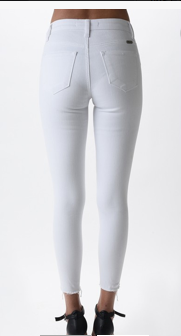 KAN CAN DISTRESSED WHITE JEANS KC5056WT