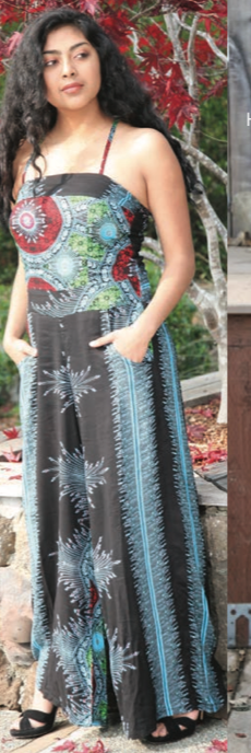 PEACOCK PRISM RAYON PEACOCK PRISM TUBE TOP JUMPSUIT