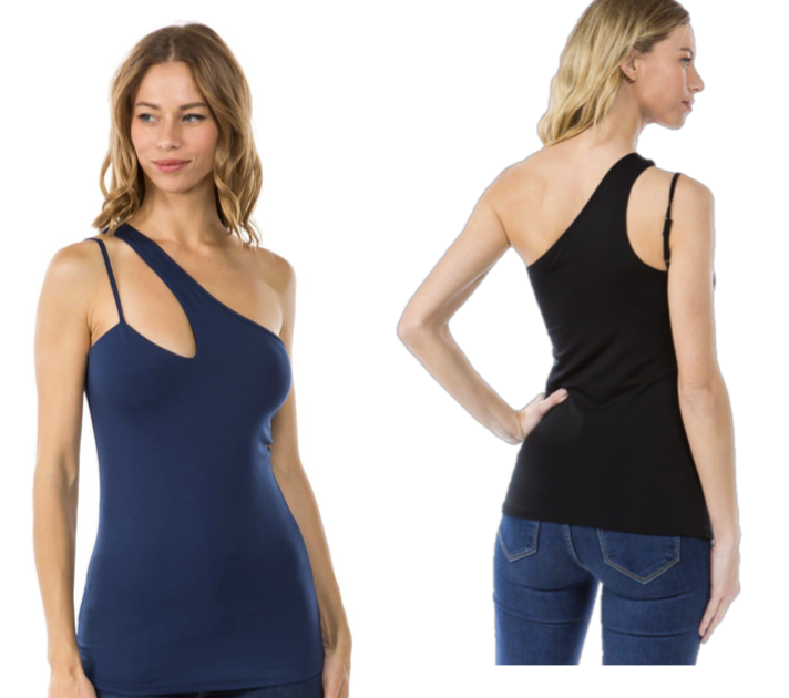 VAVA ARIA ASYMETRICAL TOP IN BLACK