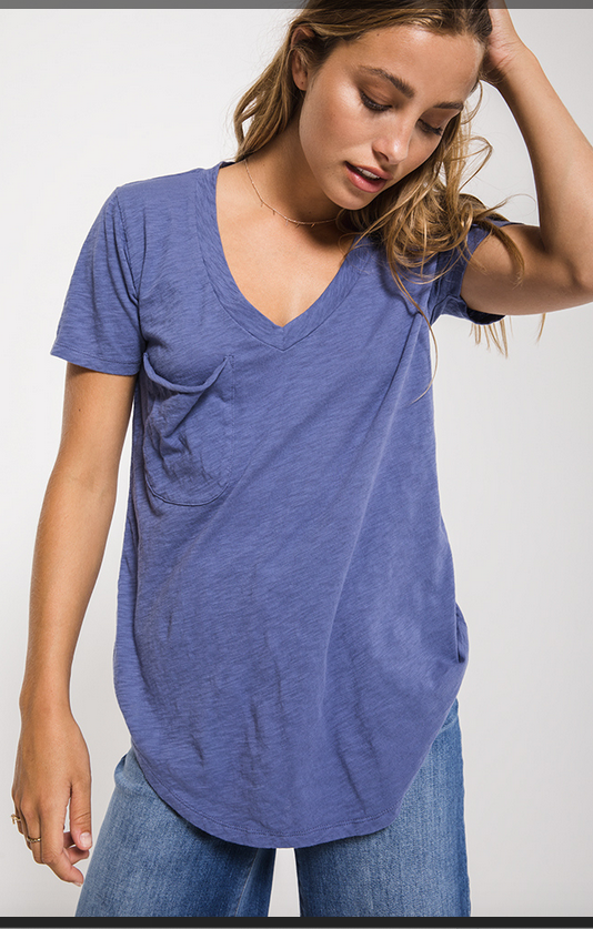 Z SUPPLY THE COTTON SLUB POCKET TEE IN BLACK, WHITE OR BLUE