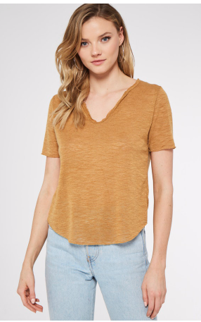 PROJECT SOCIAL T Here & Now Notch Tee IN BLACK AND TOBACCO