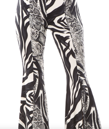 SLIT FRONT FLARE PANTS