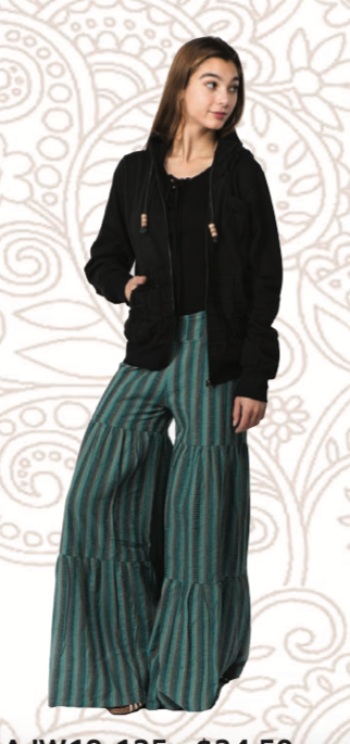 AMABELLA PANTS IN TEAL AND BLACK