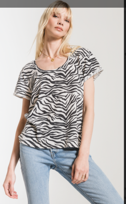 Z SUPPLY THE ZEBRA TEE IN CHAMPAGNE