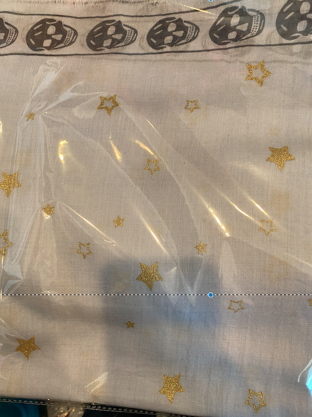 BLUE SKULL AND STAR SCARF