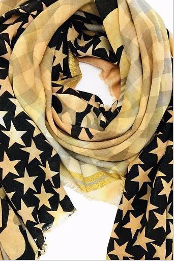 TIE-DYE PLAID SCARF IN YELLOW