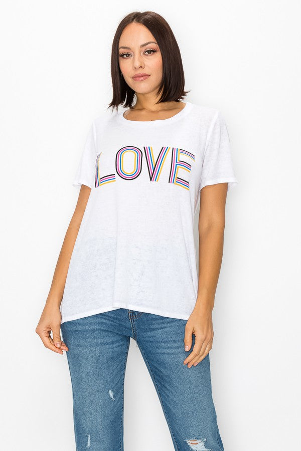 LOVE Graphic Print Short Sleeve Tee
