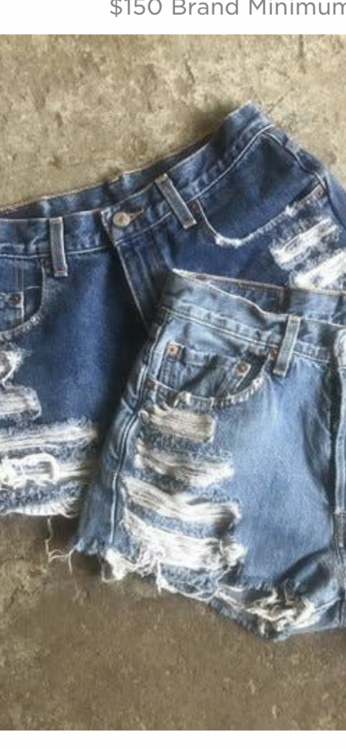 Shredded denim cutoffs size 30