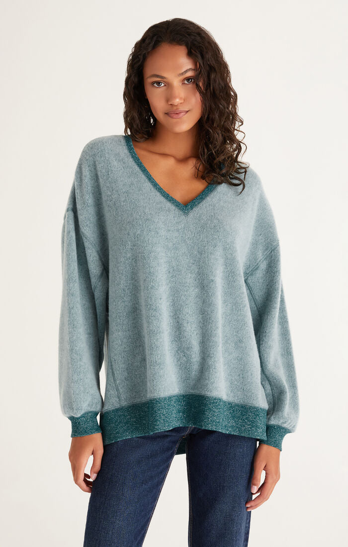 Z SUPPLY COZY V-NECK MODERN WEEKENDER IN DEEP SEA