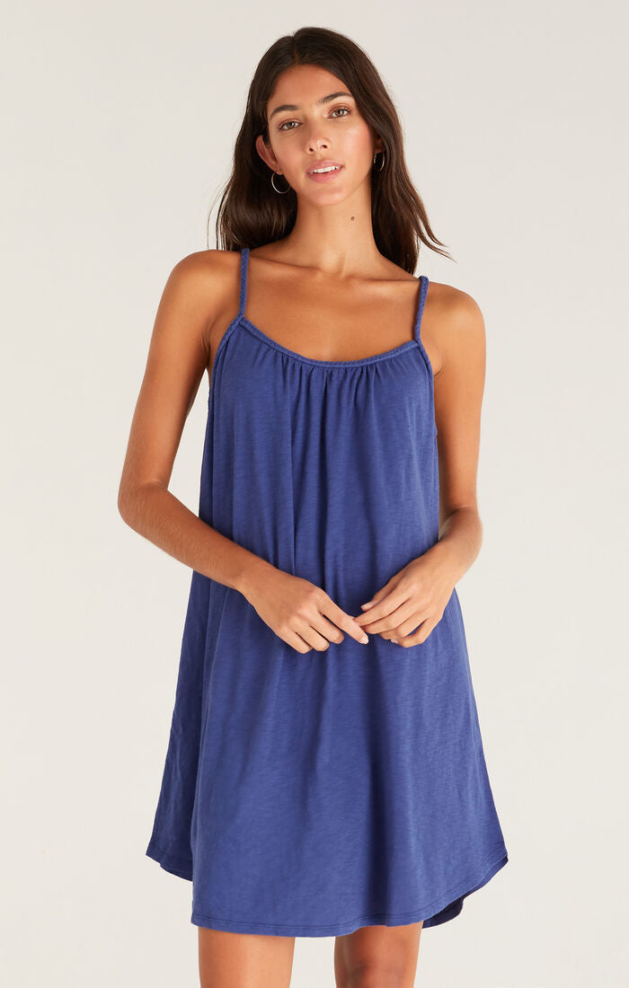 Z SUPPLY SELENA SLUB MINI DRESS IN BLACK AND COASTLINE  Over The Edge  Apparel
