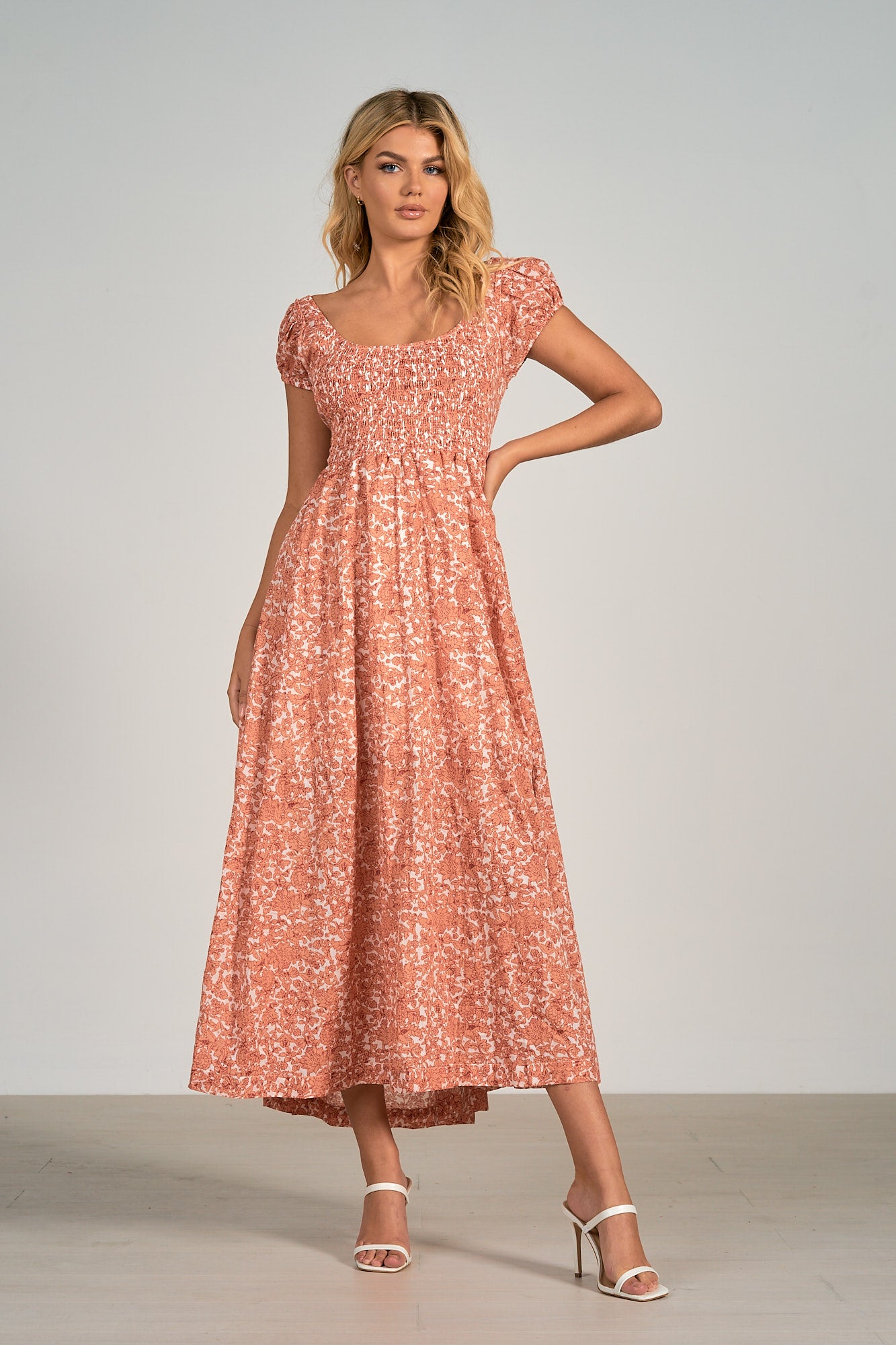 ELAN SP 23 MAXI DRESS IN SALMON – Over The Edge Apparel