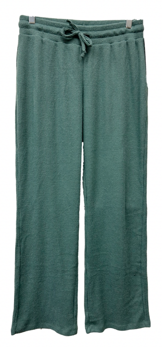 SUZETTE Brushed Ribbed Hacci Straight Pant IN ALOE