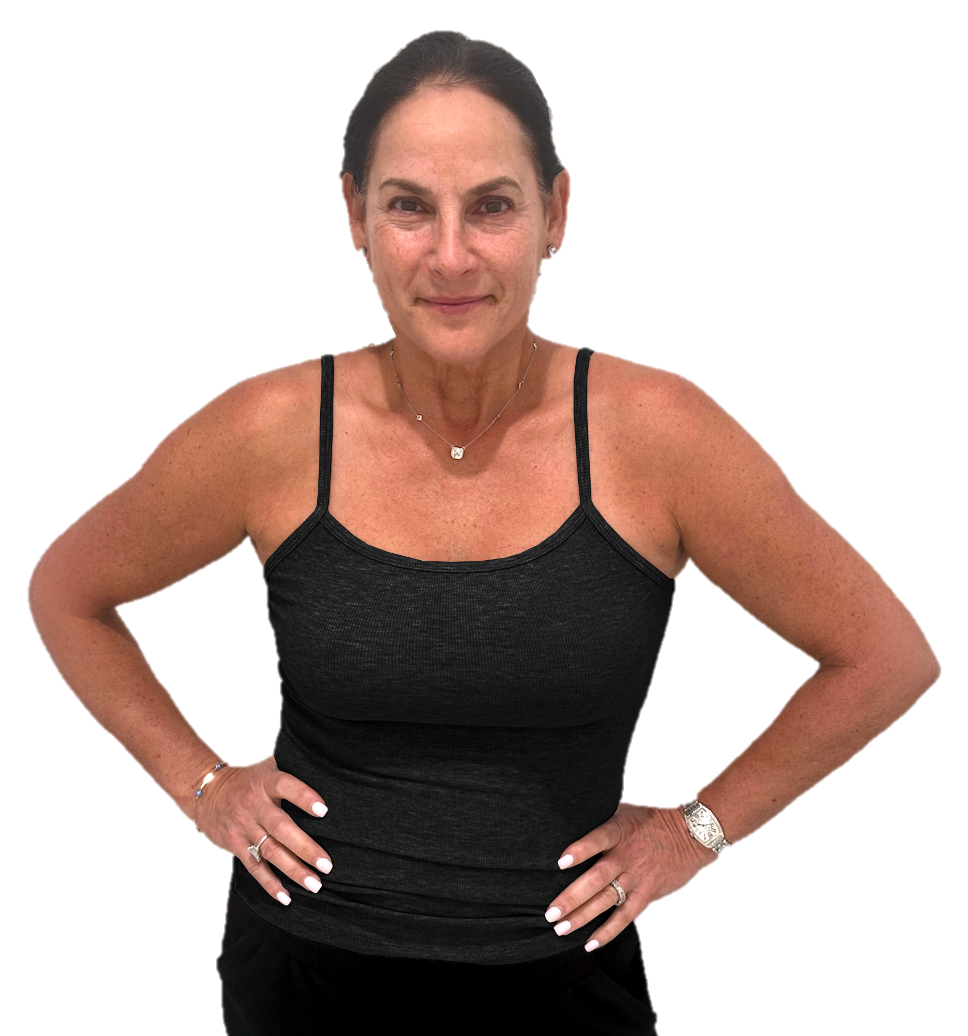 SUZETTE String Tank Top with Adjustable Straps IN BLACK AND WHITE