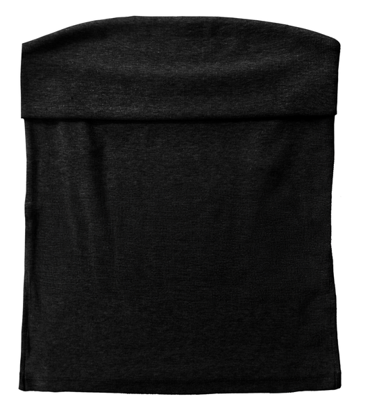 SUZETTE Fold Over Tube Top IN BLACK